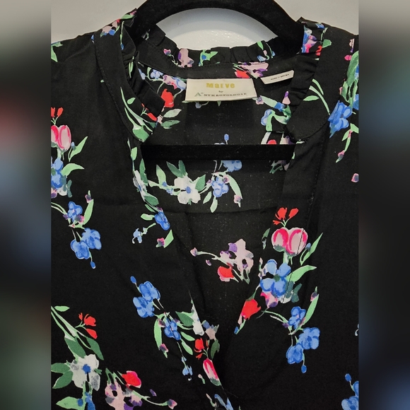 Anthropologie Black Floral Blouse - Picture 8 of 10